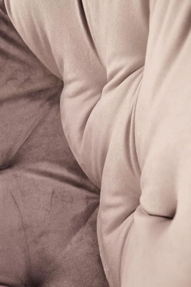 Krzesło tapicerowane K519 beżowe obracane pikowane I sklep meblowy MIRAT. styl GLAMOUR