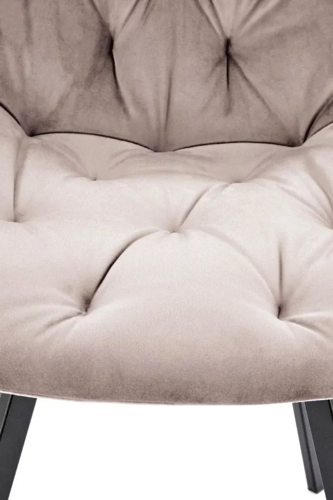 Krzesło tapicerowane K519 beżowe obracane pikowane I sklep meblowy MIRAT. styl GLAMOUR