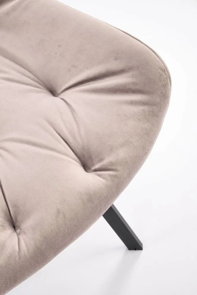 Krzesło tapicerowane K519 beżowe obracane pikowane I sklep meblowy MIRAT. styl GLAMOUR