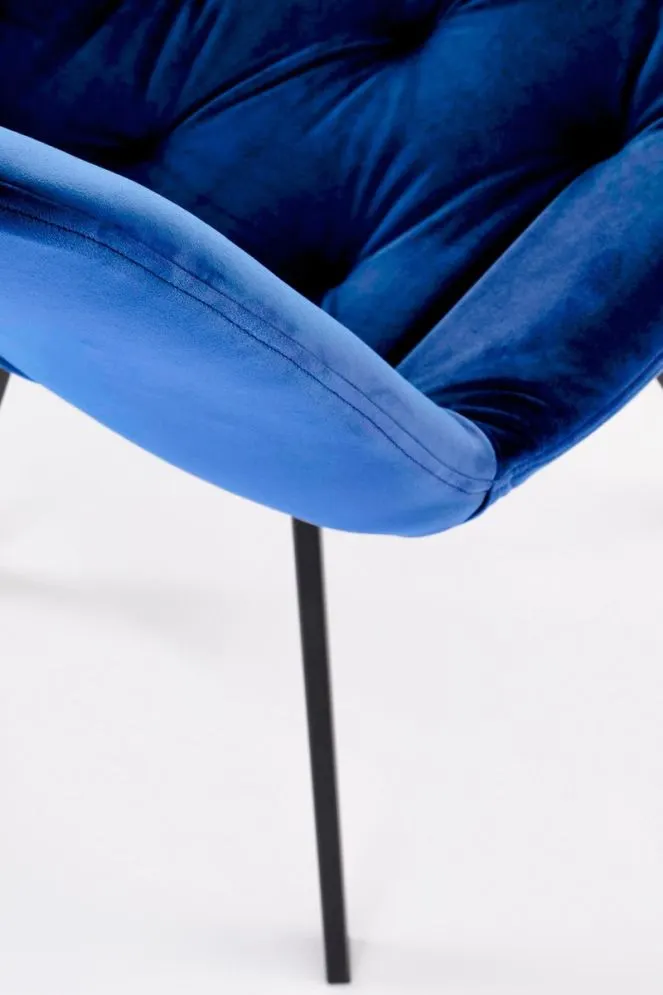 Krzesło tapicerowane K519 VELVET granatowe obracane welurowe I sklep meblowy MIRAT. styl GLAMOUR