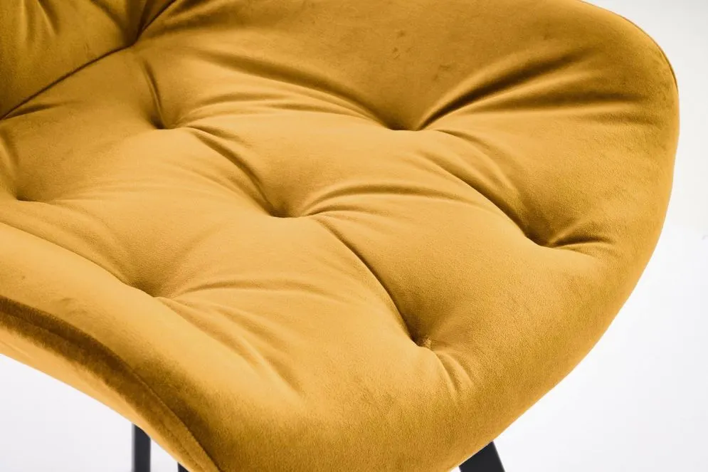 Krzesło tapicerowane K519 VELVET musztardowe obracane tapicerowane I sklep meblowy MIRAT. styl GLAMOUR