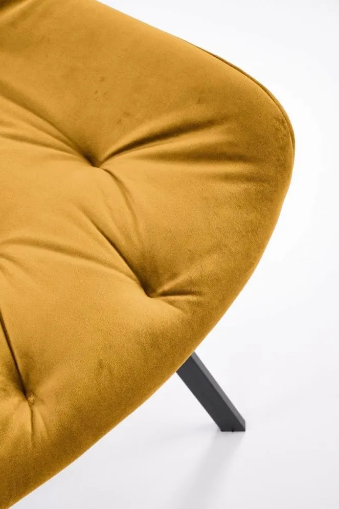 Krzesło tapicerowane K519 VELVET musztardowe obracane tapicerowane I sklep meblowy MIRAT. styl GLAMOUR