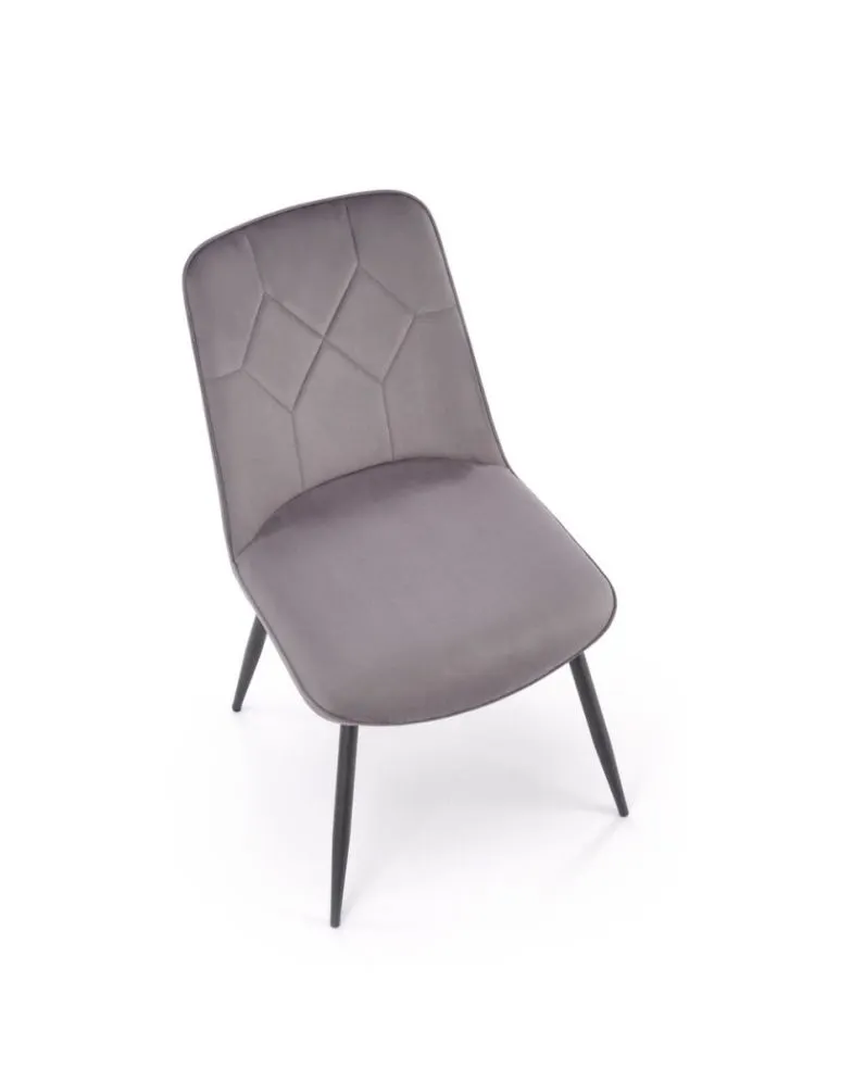 Krzesło tapicerowane K539 VELVET szare w stylu loftowym I sklep meblowy MIRAT.
