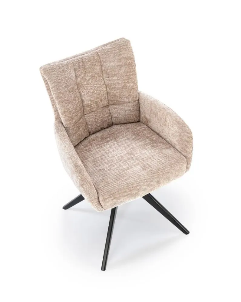 Krzesło tapicerowane K540 beżowe obracane z podłokietnikami I sklep meblowy MIRAT. styl LOFT