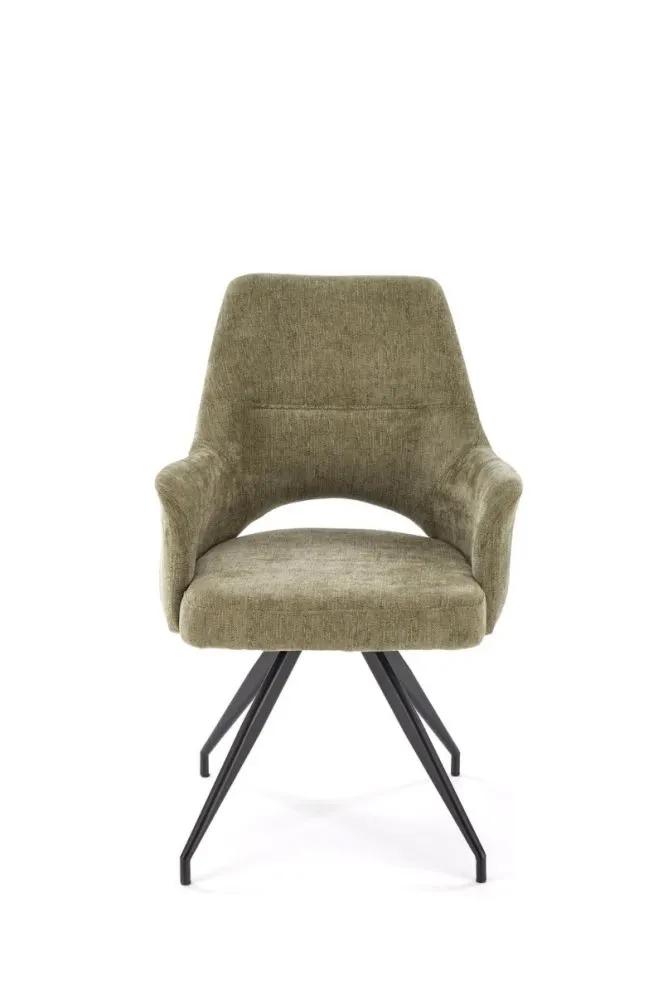 Krzesło tapicerowane K542 oliwkowe obracane loftowe I sklep meblowy MIRAT.