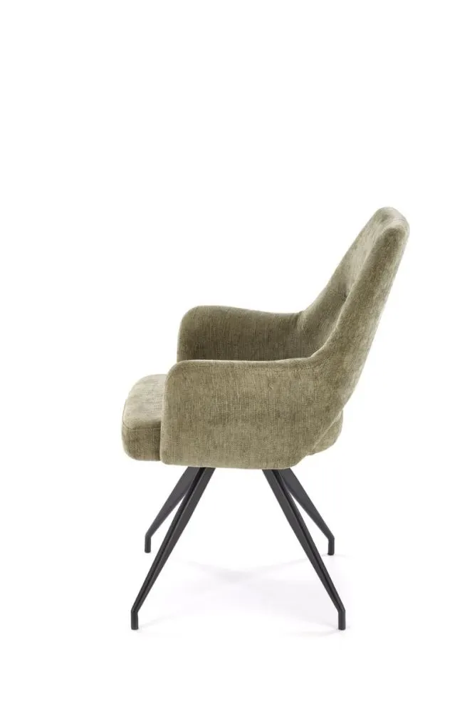 Krzesło tapicerowane K542 oliwkowe obracane loftowe I sklep meblowy MIRAT.