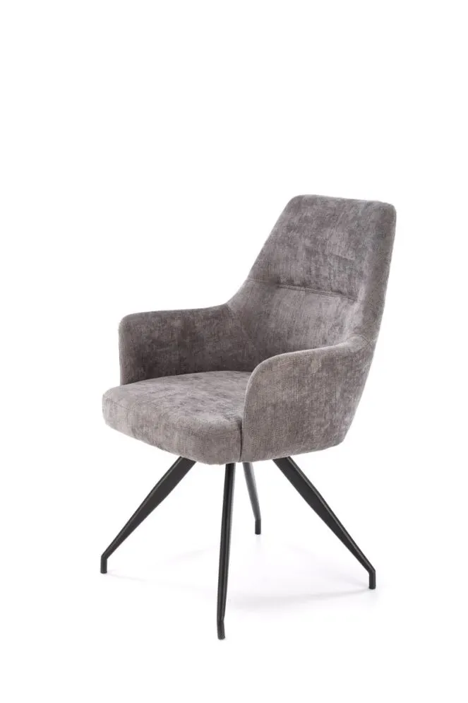 Krzesło tapicerowane K542 szare obracane z podłokietnikami I sklep meblowy MIRAT.