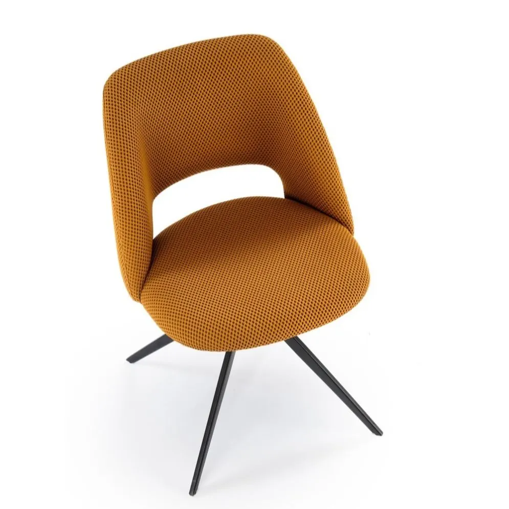 Krzesło tapicerowane K546 musztardowe obracane do jadalni I sklep meblowy MIRAT. styl LOFT