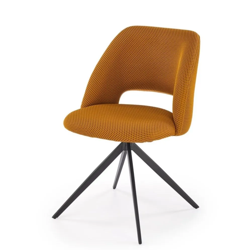 Krzesło tapicerowane K546 musztardowe obracane do jadalni I sklep meblowy MIRAT. styl LOFT