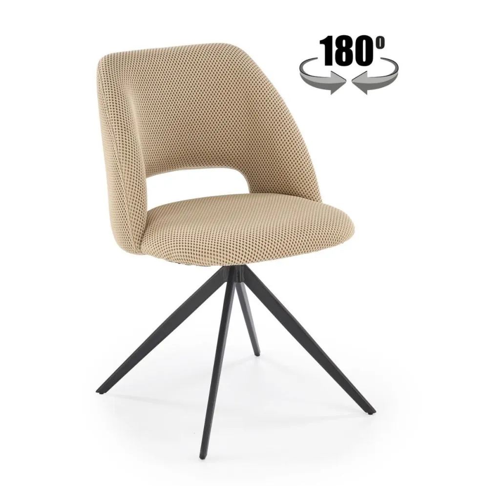 Krzesło tapicerowane K546 beżowe obracane 180° I sklep meblowy MIRAT. styl LOFT
