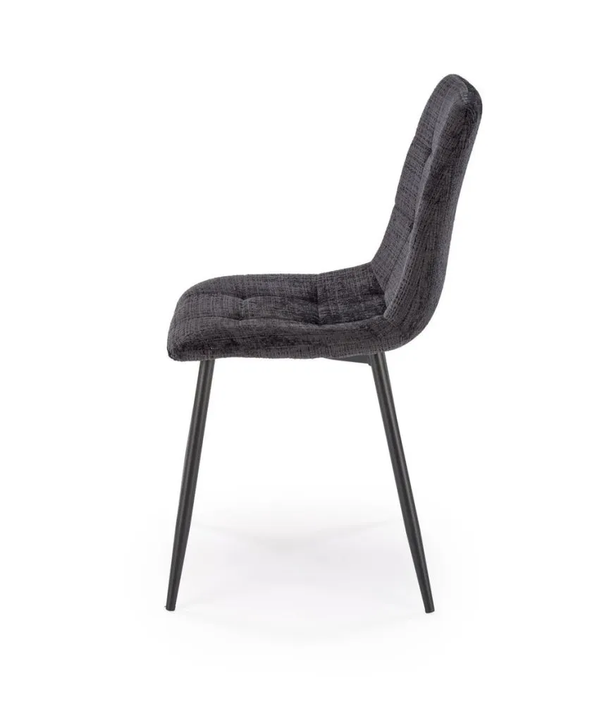 Krzesło tapicerowane K547 czarne na metalowych nogach I sklep meblowy MIRAT. styl LOFT