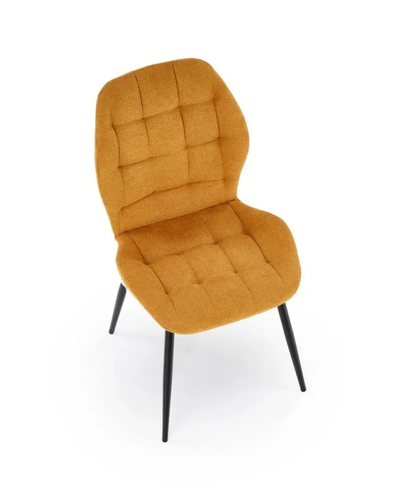 Krzesło tapicerowane K548 musztardowe do jadalni I sklep meblowy MIRAT. styl LOFT