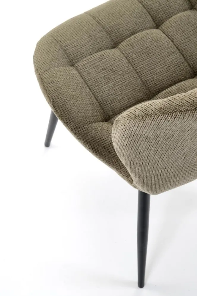 Krzesło tapicerowane K548 oliwkowe na metalowych nogach I sklep meblowy MIRAT. styl LOFT