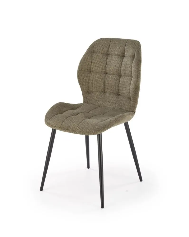 Krzesło tapicerowane K548 oliwkowe na metalowych nogach I sklep meblowy MIRAT. styl LOFT