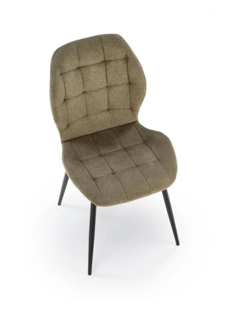 Krzesło tapicerowane K548 oliwkowe na metalowych nogach I sklep meblowy MIRAT. styl LOFT