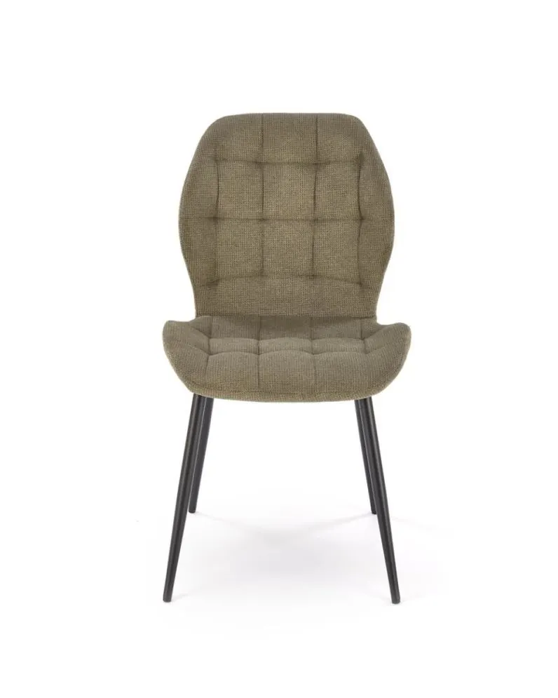 Krzesło tapicerowane K548 oliwkowe na metalowych nogach I sklep meblowy MIRAT. styl LOFT
