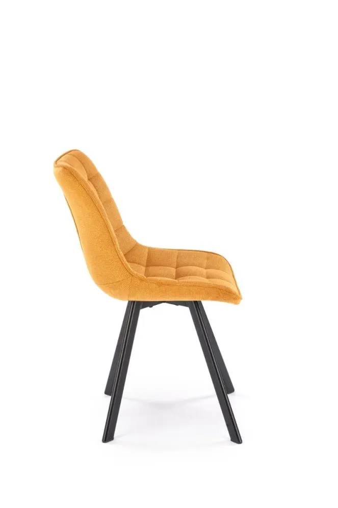 Krzesło tapicerowane K549 musztardowe pikowane I sklep meblowy MIRAT. styl LOFT