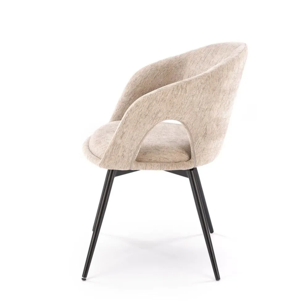 Krzesło tapicerowane K550 beżowe/czarne obracane do salonu I sklep meblowy MIRAT.