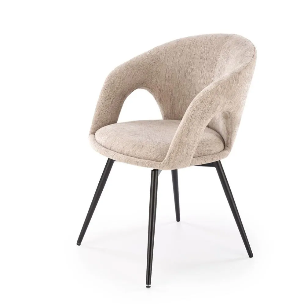 Krzesło tapicerowane K550 beżowe/czarne obracane do salonu I sklep meblowy MIRAT.
