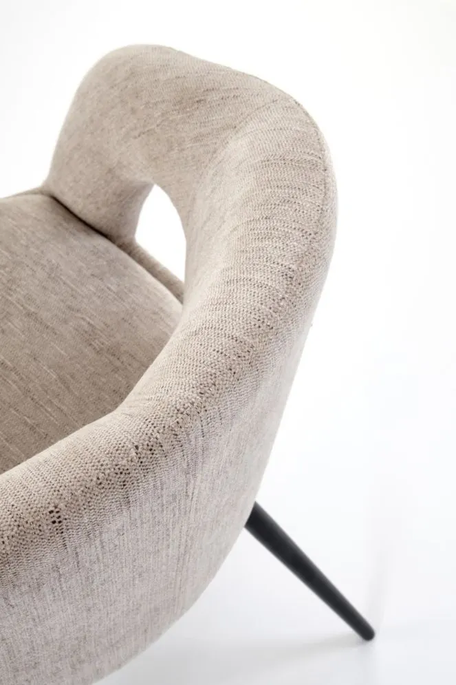 Krzesło tapicerowane K550 beżowe/czarne obracane do salonu I sklep meblowy MIRAT.