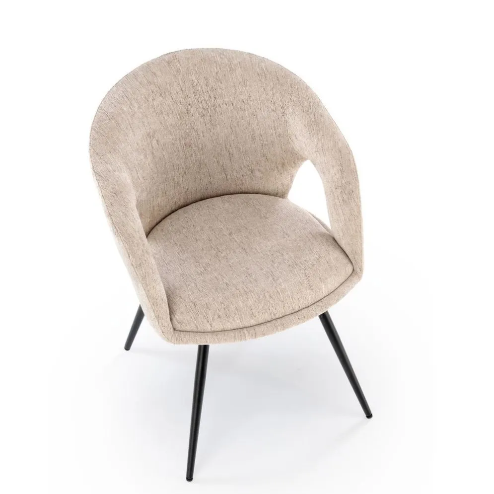 Krzesło tapicerowane K550 beżowe/czarne obracane do salonu I sklep meblowy MIRAT.