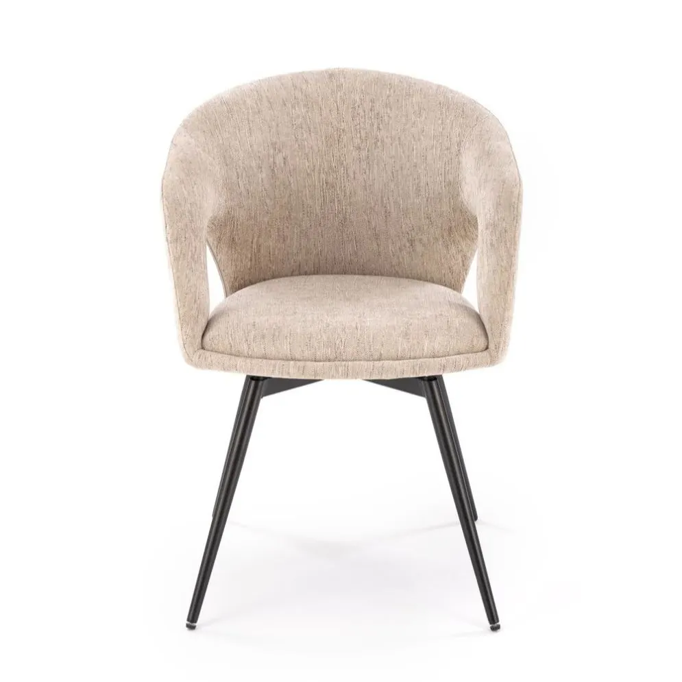 Krzesło tapicerowane K550 beżowe/czarne obracane do salonu I sklep meblowy MIRAT.