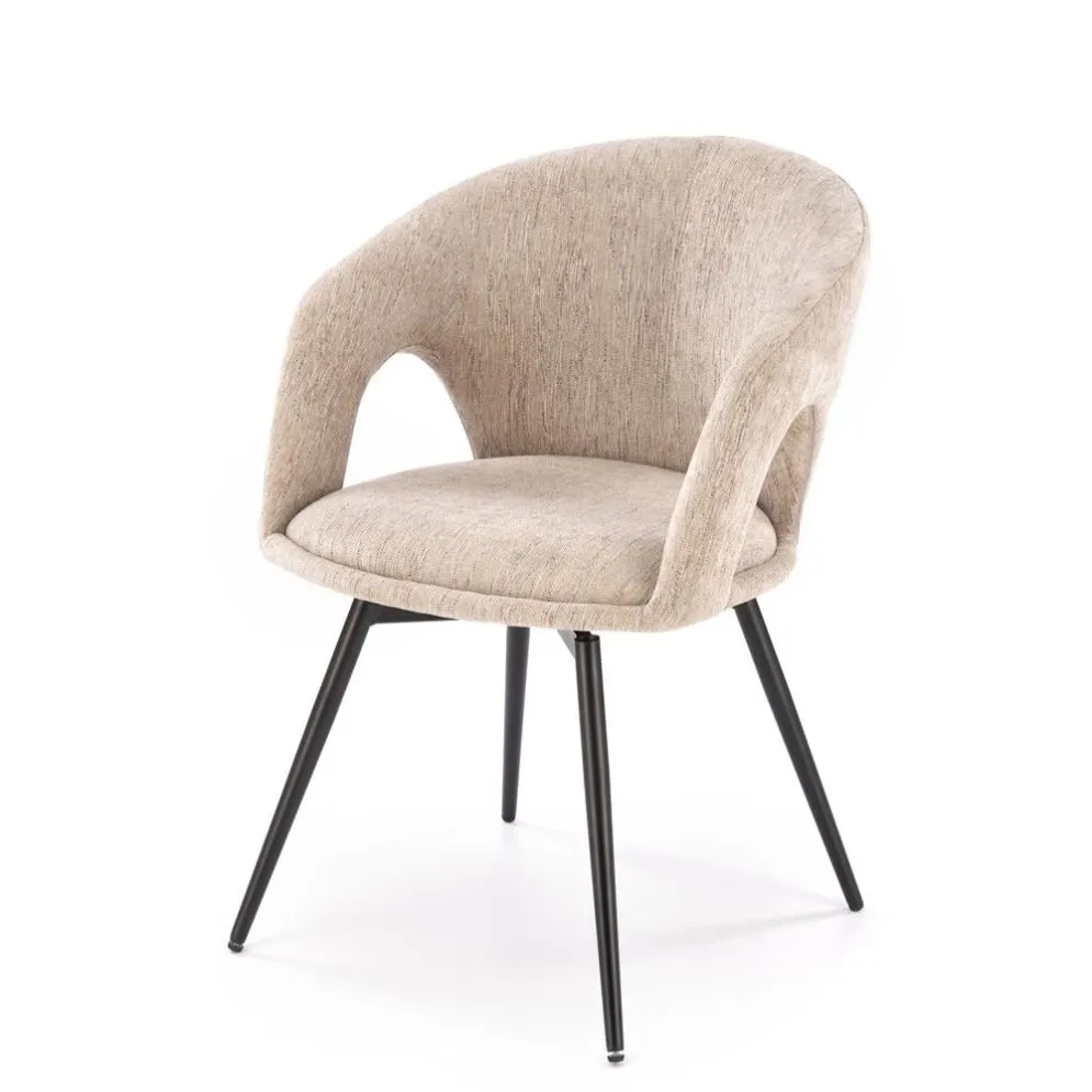Krzesło tapicerowane K550 beżowe/czarne obracane do salonu I sklep meblowy MIRAT.