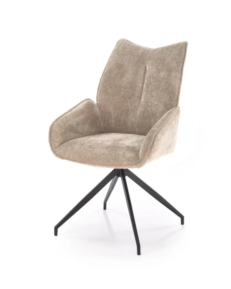 Krzesło tapicerowane K553 beżowe obracane na metalowych nogach I sklep meblowy MIRAT. styl LOFT