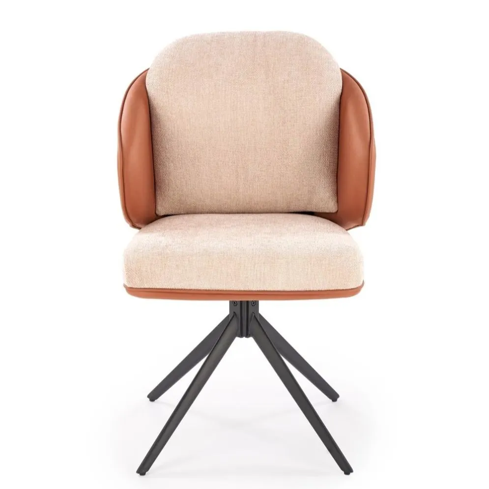 Krzesło tapicerowane K554 brązowe/beżowe obracane o 180° I sklep meblowy MIRAT. styl LOFT