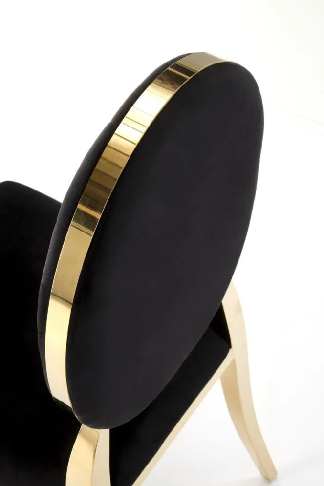 Krzesło tapicerowane K556 VELVET czarne/złote w stylu ludwikowskim I sklep meblowy MIRAT. styl GLAMOUR