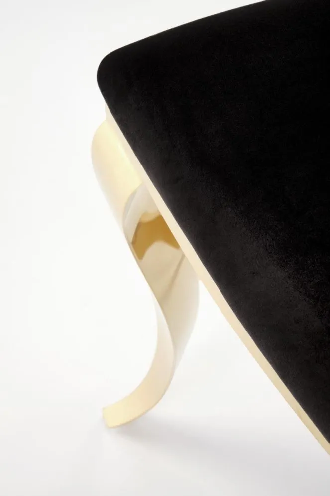 Krzesło tapicerowane K556 VELVET czarne/złote w stylu ludwikowskim I sklep meblowy MIRAT. styl GLAMOUR