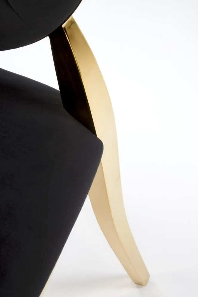 Krzesło tapicerowane K556 VELVET czarne/złote w stylu ludwikowskim I sklep meblowy MIRAT. styl GLAMOUR