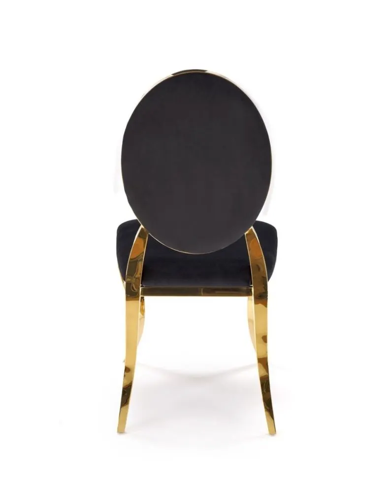 Krzesło tapicerowane K556 VELVET czarne/złote w stylu ludwikowskim I sklep meblowy MIRAT. styl GLAMOUR