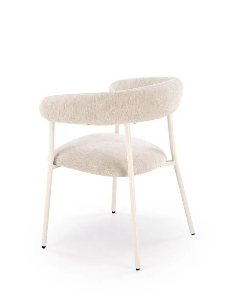 Krzesło tapicerowane K557 beżowe/białe z zaokrąglonym oparciem I sklep meblowy MIRAT.