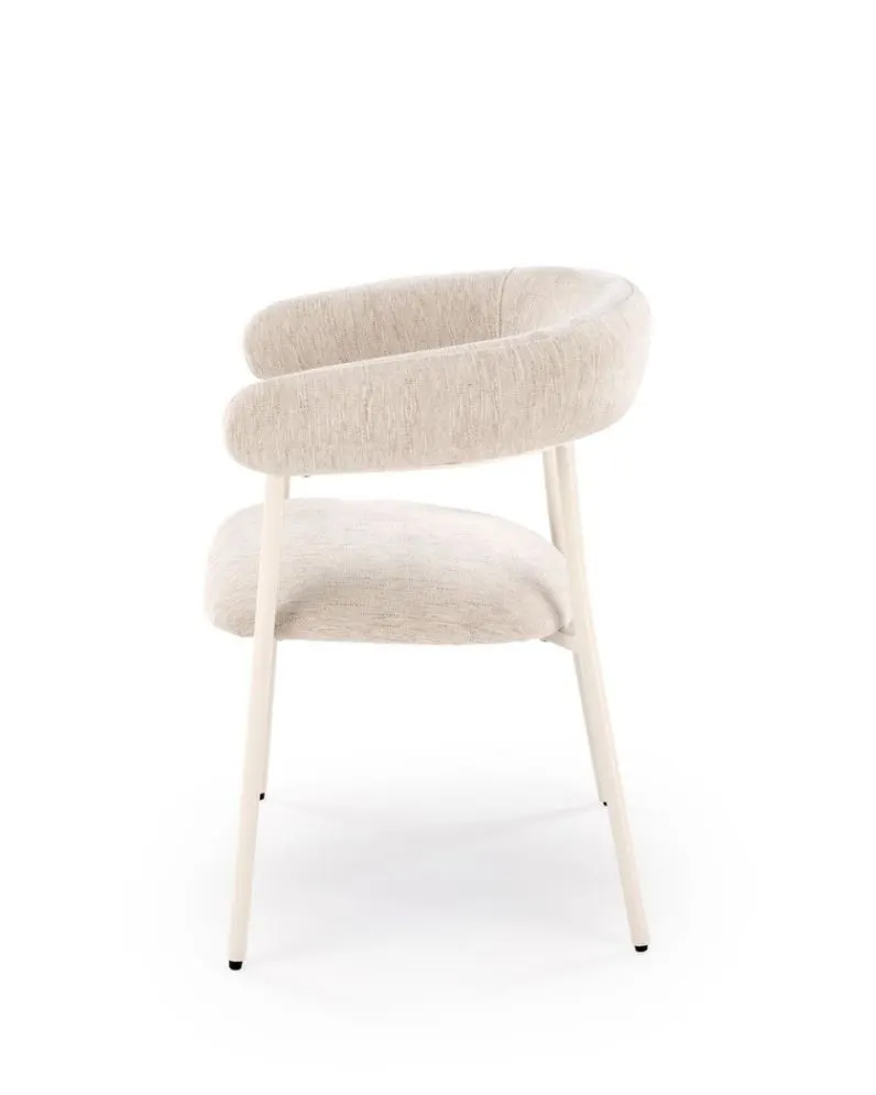 Krzesło tapicerowane K557 beżowe/białe z zaokrąglonym oparciem I sklep meblowy MIRAT.