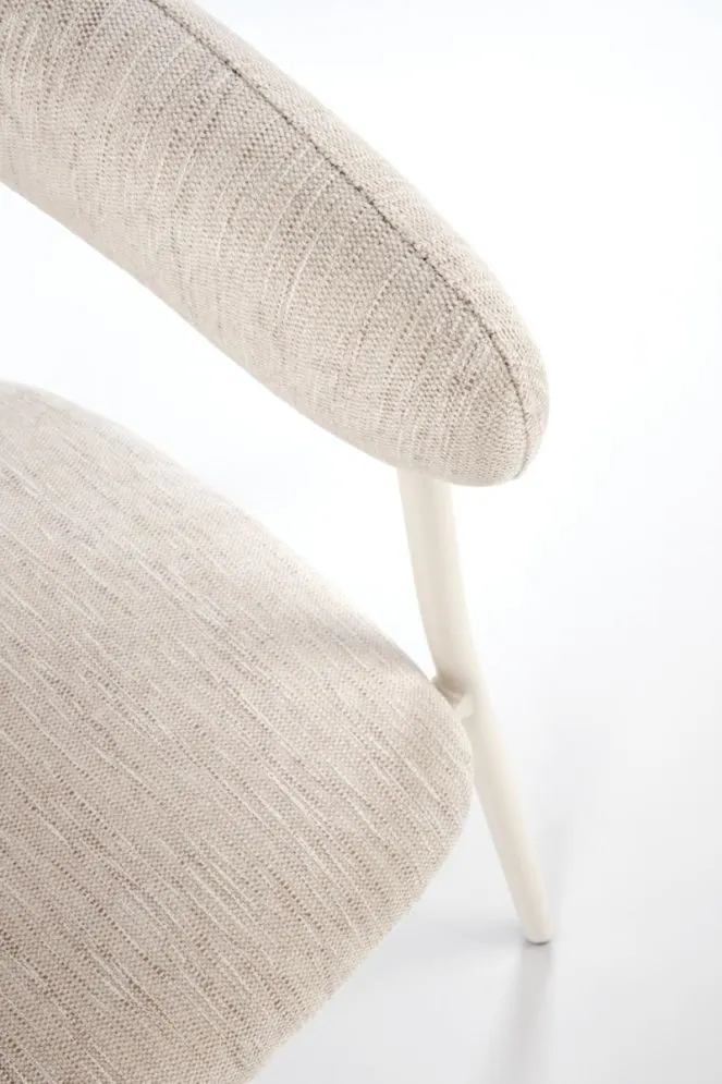 Krzesło tapicerowane K557 beżowe/białe z zaokrąglonym oparciem I sklep meblowy MIRAT.