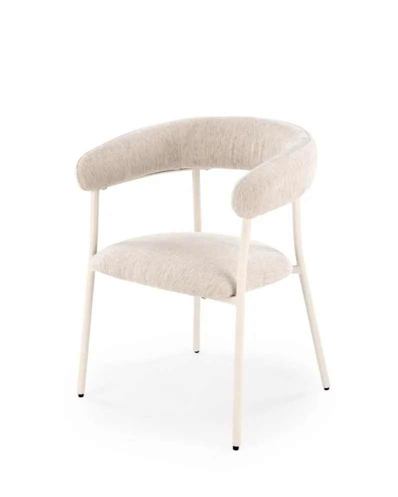 Krzesło tapicerowane K557 beżowe/białe z zaokrąglonym oparciem I sklep meblowy MIRAT.