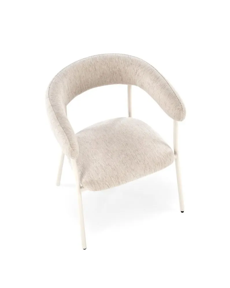 Krzesło tapicerowane K557 beżowe/białe z zaokrąglonym oparciem I sklep meblowy MIRAT.