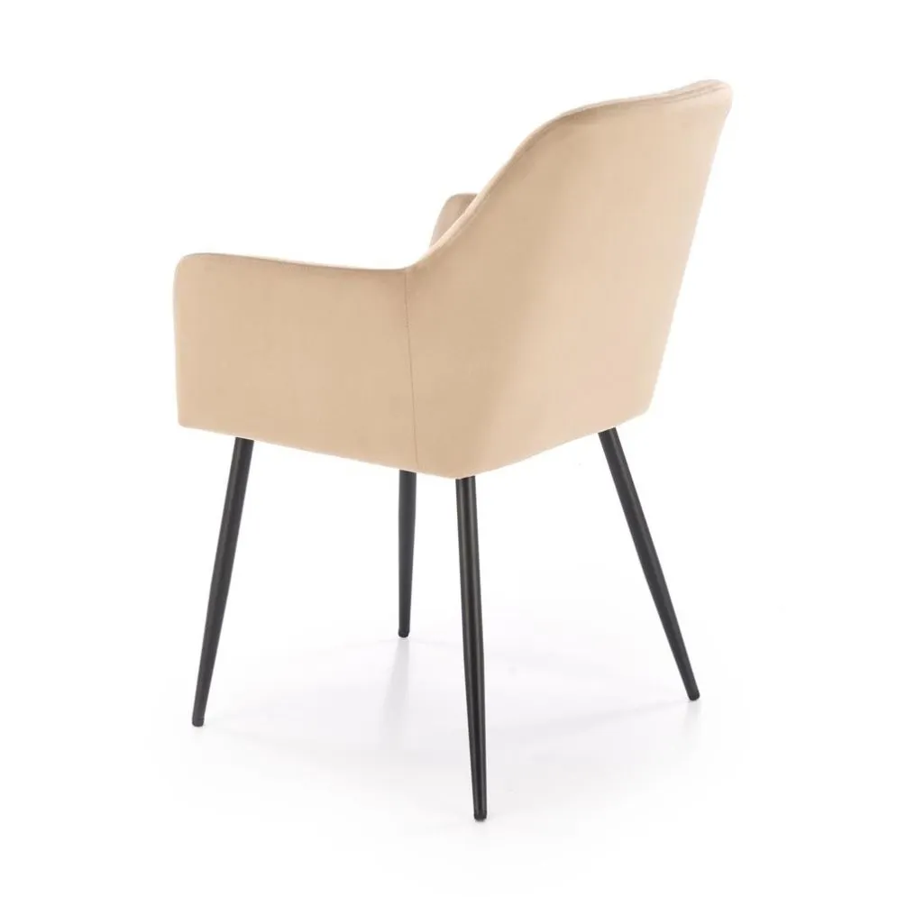 Krzesło tapicerowane K558 VELVET beżowe z szerokim oparciem I sklep meblowy MIRAT.