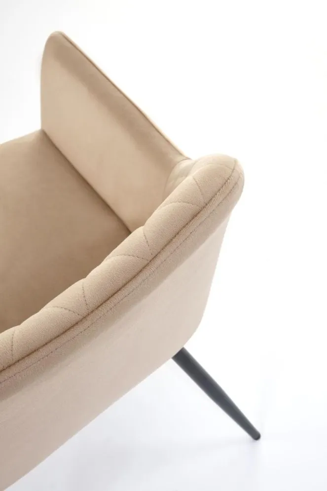 Krzesło tapicerowane K558 VELVET beżowe z szerokim oparciem I sklep meblowy MIRAT.