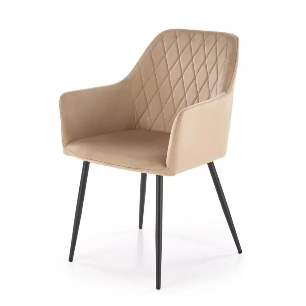 Krzesło tapicerowane K558 VELVET beżowe z szerokim oparciem I sklep meblowy MIRAT.