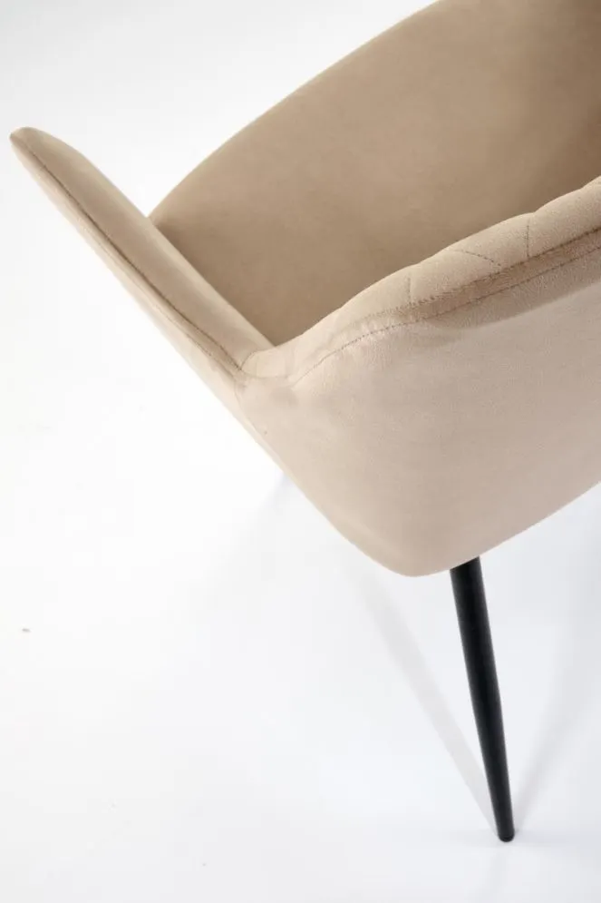 Krzesło tapicerowane K558 VELVET beżowe z szerokim oparciem I sklep meblowy MIRAT.