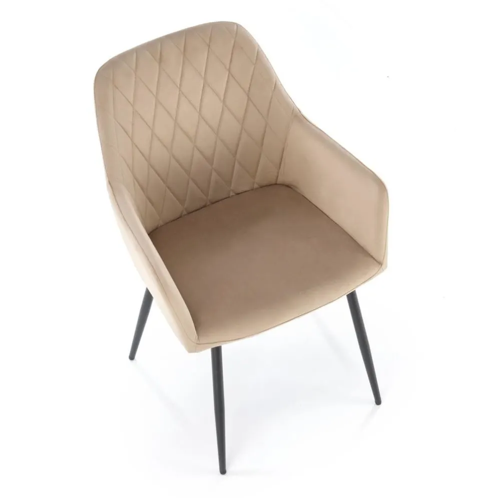 Krzesło tapicerowane K558 VELVET beżowe z szerokim oparciem I sklep meblowy MIRAT.