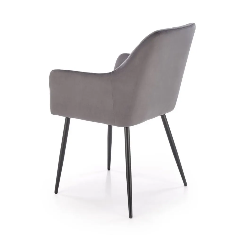 Krzesło tapicerowane K558 VELVET szare z podłokietnikami I sklep meblowy MIRAT.