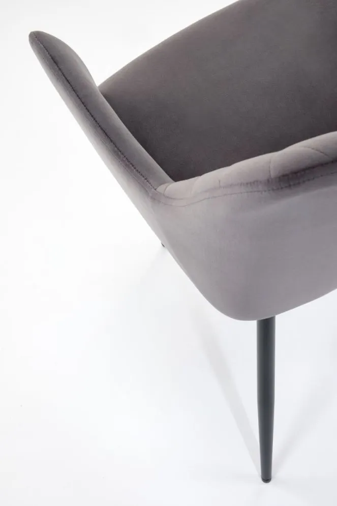 Krzesło tapicerowane K558 VELVET szare z podłokietnikami I sklep meblowy MIRAT.