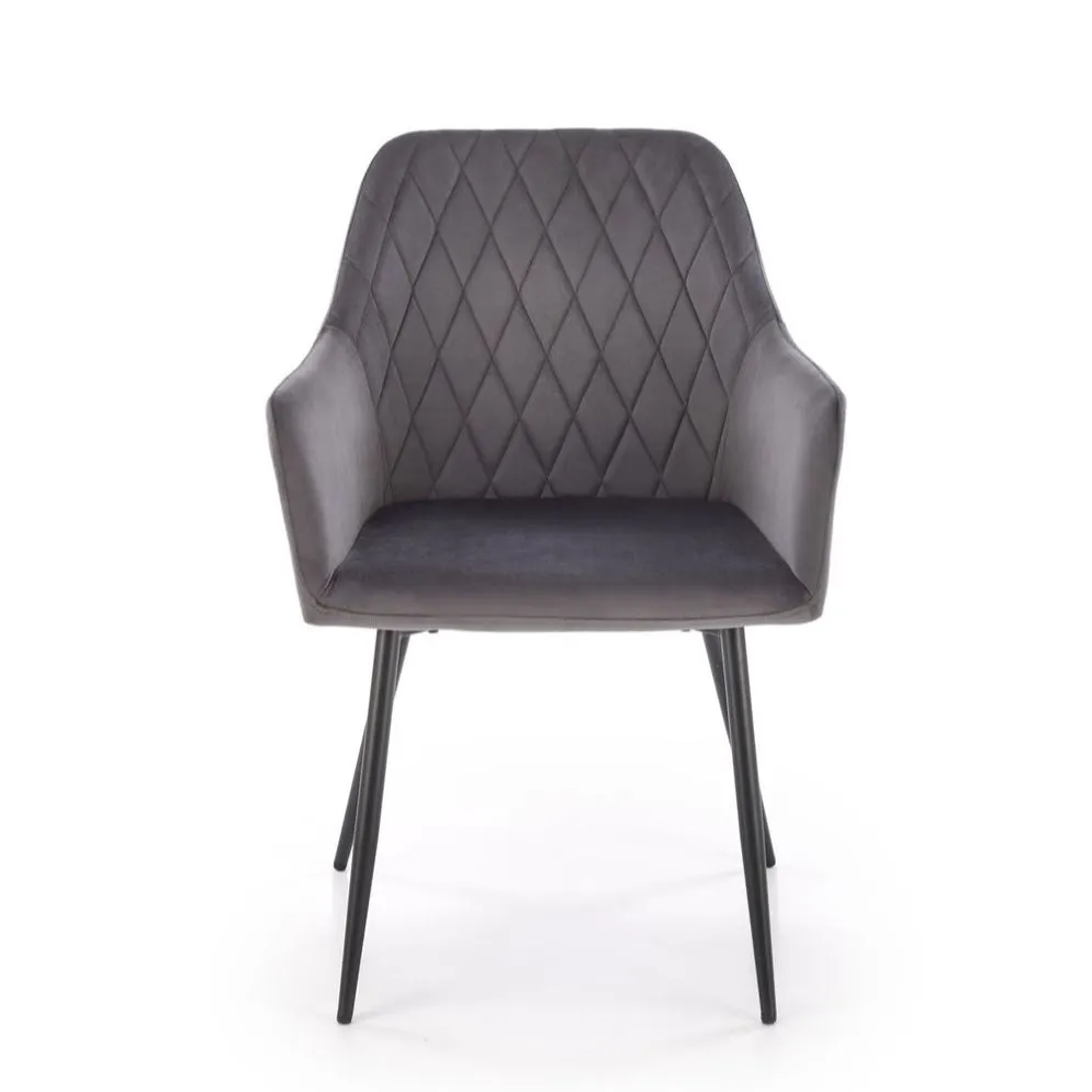Krzesło tapicerowane K558 VELVET szare z podłokietnikami I sklep meblowy MIRAT.