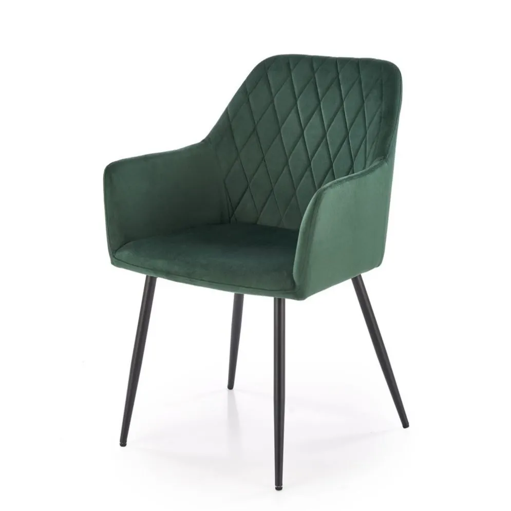 Krzesło tapicerowane K558 VELVET zielone na metalowych nogach I sklep meblowy MIRAT.