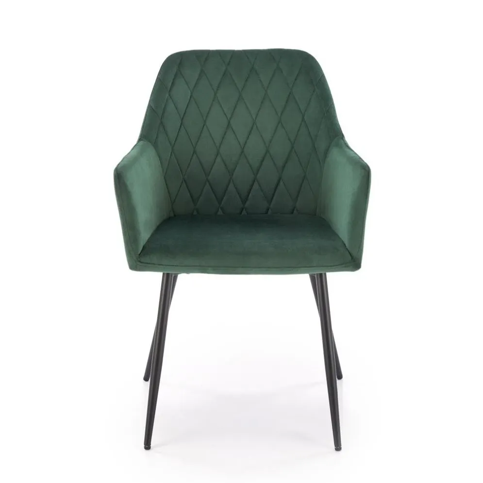 Krzesło tapicerowane K558 VELVET zielone na metalowych nogach I sklep meblowy MIRAT.
