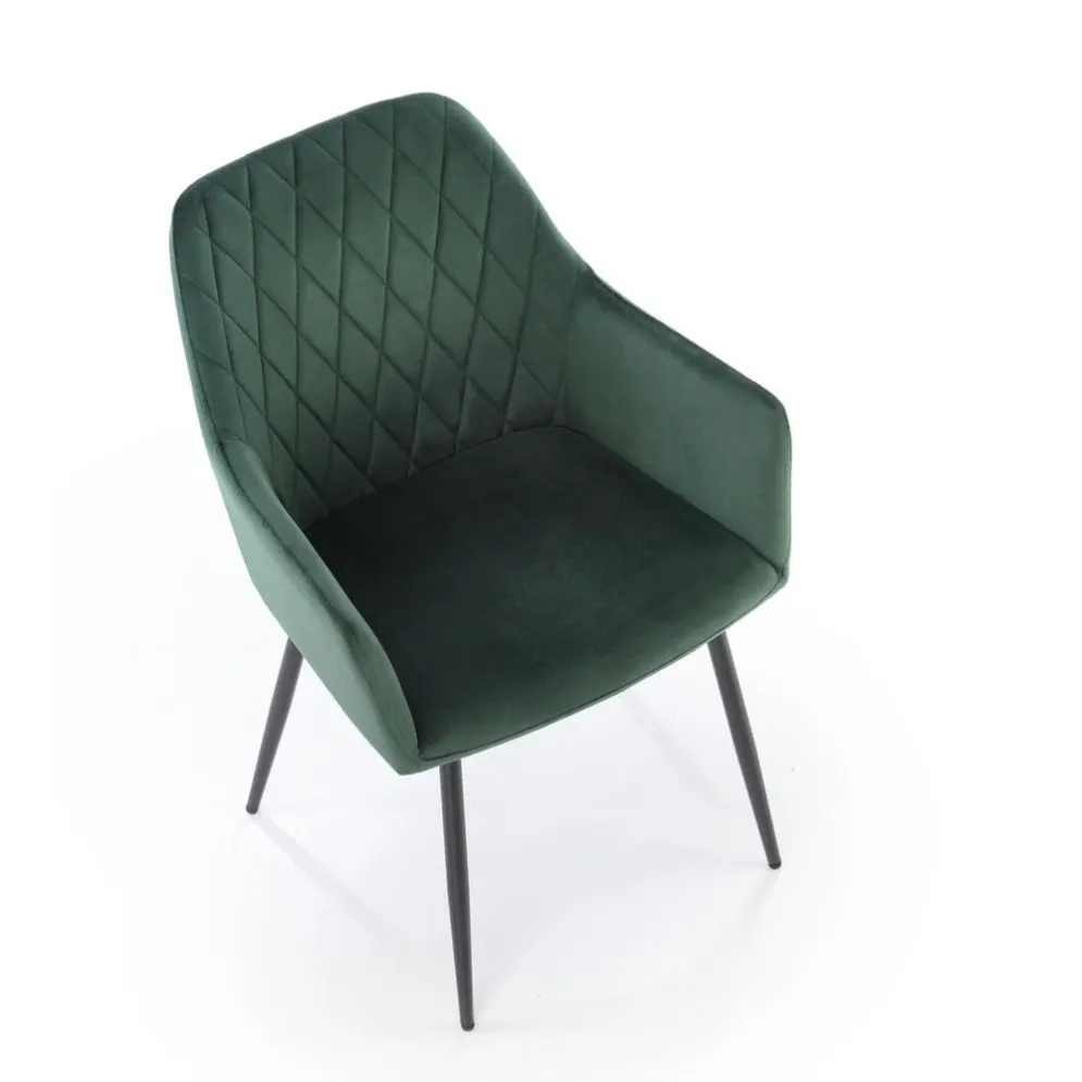 Krzesło tapicerowane K558 VELVET zielone na metalowych nogach I sklep meblowy MIRAT.