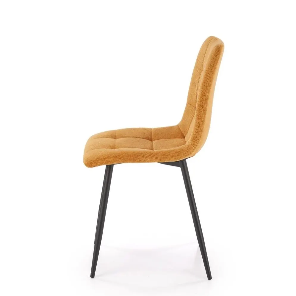 Krzesło tapicerowane K560 musztardowe na metalowych nogach I sklep meblowy MIRAT. styl LOFT